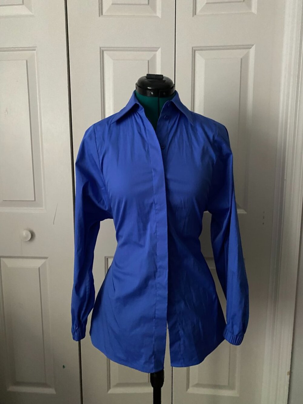 COS Royal Blue Cotton Blend Button-Down Shirt